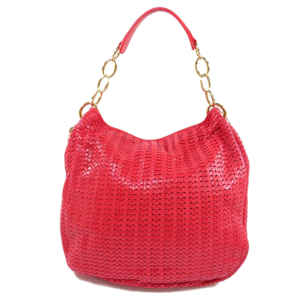 Dior Hobo Red woven Christian leather Calfskin Bag shoulder Red
